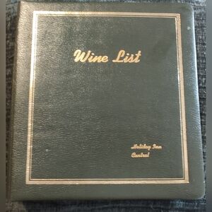 Vintage Holiday Inn Central Wine List Leather Folder Gold Leaf Laminated 1960-70